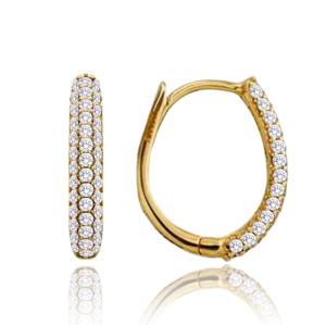 MINET Gold earrings rings with white zircons Au 585/1000 1,55g JMG0145WGE01