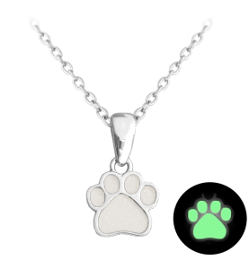 MINET Luminous white children's silver necklace TLAPKA JMAD0025WN38