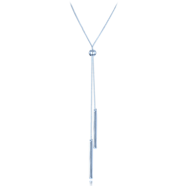 MINET Stříbrný náhrdelník se stahovacím zapínáním JMAS0296SN70