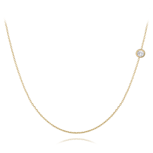 MINET Zlatý náhrdelník s bielym zirkónom Au 585/1000 1,85g JMG0021WGN46