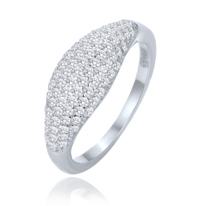 MINET Silver drop ring with white zircons, size 54 JMAN0565WR54