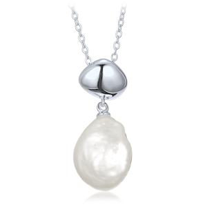 MINET Elegant silver necklace with pearl JMAS7062SN45