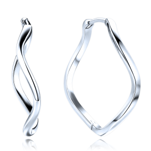 MINET Modern silver twisted earrings rings JMAS0292SE00