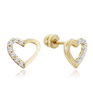MINET Gold stud earrings with white cubic zirconia Au 585/1000 JMG0188WGE00 1,15g