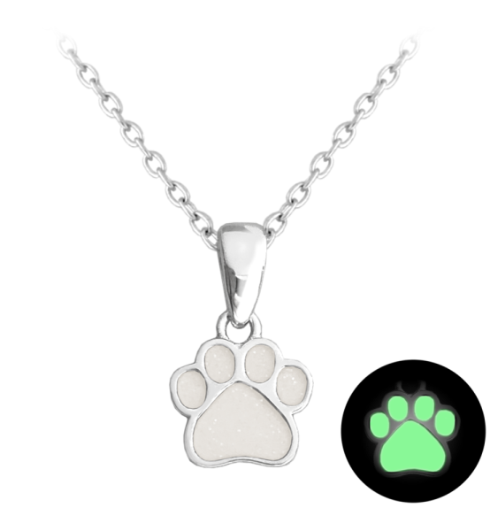 MINET Luminous white children's silver necklace TLAPKA JMAD0025WN38