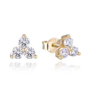 MINET Gold plated silver earrings with cubic zirconia JMAN0486GE00