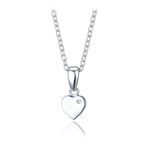 MINET Silver necklace with heart - daughter JMAS0316SN40