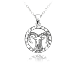 MINET Stříbrný náhrdelník Zodiac znamení KOZOROH JMAS9401SN45