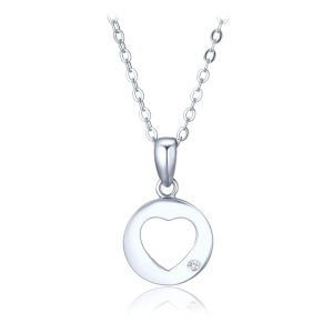 MINET Silver necklace with heart - mother JMAS0316SN45