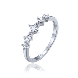 MINET Elegantný strieborný prsteň s bielym zirkónom veľkosť 58 JMAN0569SR58