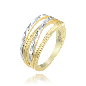 MINET Two-tone polished silver ring size 60 JMAS0262GR60