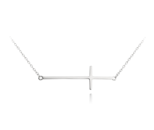 MINET Silver necklace CROSS horizontal JMAS0062SN45