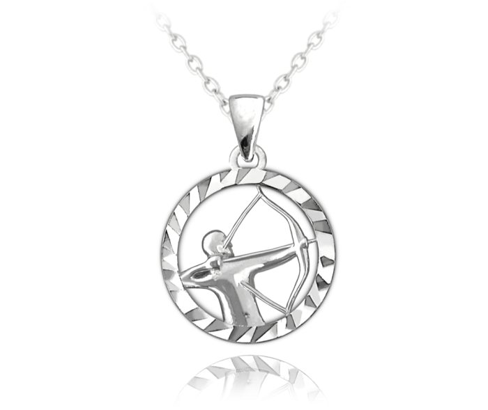 MINET Stříbrný náhrdelník Zodiac znamení STŘELEC JMAS9412SN45