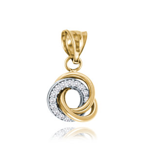 MINET Gold intertwined pendant with white zircons Au 585/1000 0,90g JMG0195WGP00