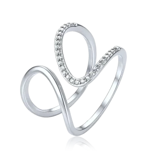 MINET Elegantný strieborný prsteň s bielym zirkónom veľ. 61 JMAS0360SR61