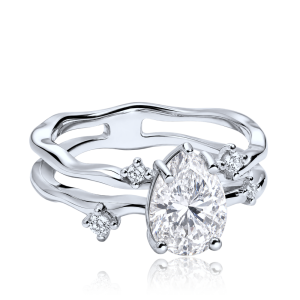 MINET Elegant Silver Ring with White Zircon, Size 56 JMAN0690SR56