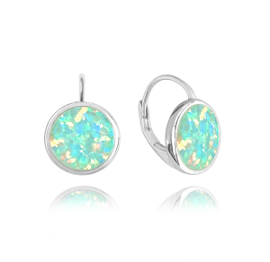 MINET Silver earrings with turquoise opals JMAS0131TE00