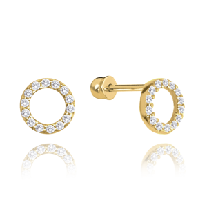 MINET Gold stud earrings with white zircons Au 585/1000 1,40g JMG0027WGE08