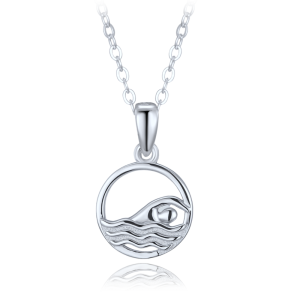 MINET Silver necklace swimmer in water JMAN0662SN48