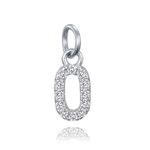 MINET Silver trailer numeral "0" inlaid with cubic zirconia JMAS9010SP00