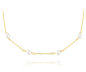MINET Gold-plated silver necklace with natural pearls JMAS7029GN45