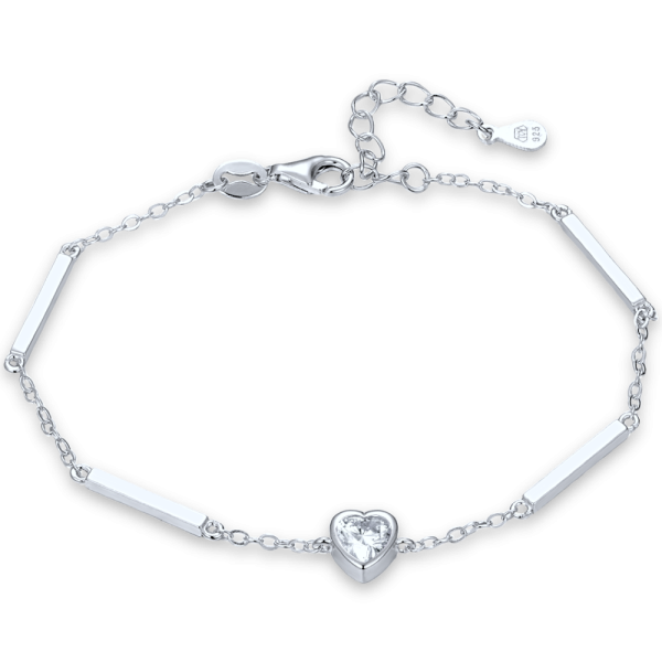 MINET Subtle silver heart bracelet JMAS0328SB16