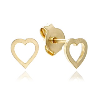 MINET Elegant gold heart earrings JMG0183WGE00