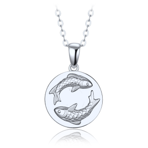 MINET Silver Pisces Zodiac Sign Necklace JMAS9603SN50