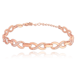 MINET Rose Gold Silver "Infinity" Bracelet with Zirconia JMAN0076RB17