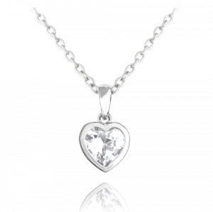 MINET Strieborný náhrdelník s bielymi zirkónmi JMAD0015WN40