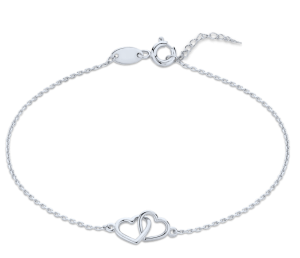 MINET Zlatý náramek z bílého zlata se srdíčky Au 585/1000 0,95g JMG0244WSB18