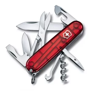 Pocket knife Victorinox Climber 1.3703.T2 Transparent red