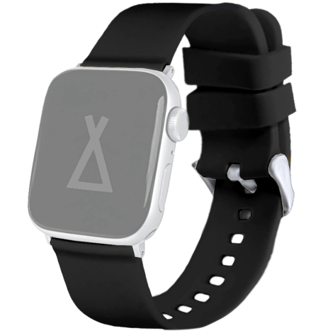 LAVVU LSXBBS2 Černý silikonový řemínek na hodinky pro APPLE WATCH 42-44 mm