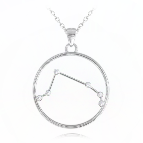 MINET Stříbrný náhrdelník Stars znamení BERAN Czech Crystal JMAS9504SN45