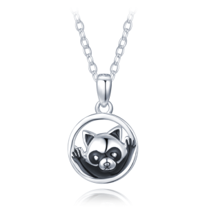 MINET Silver raccoon necklace in ring JMAN0586SN45