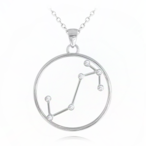 MINET Silver Necklace Stars Sign of the Four Czech Crystal JMAS9511SN45