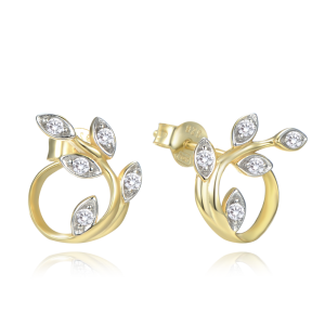 MINET Silver plated earrings with white cubic zirconia JMAN0579GE00