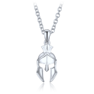 LAVVU Men’s Silver Spartan Helmet Necklace JLAM0002SN52