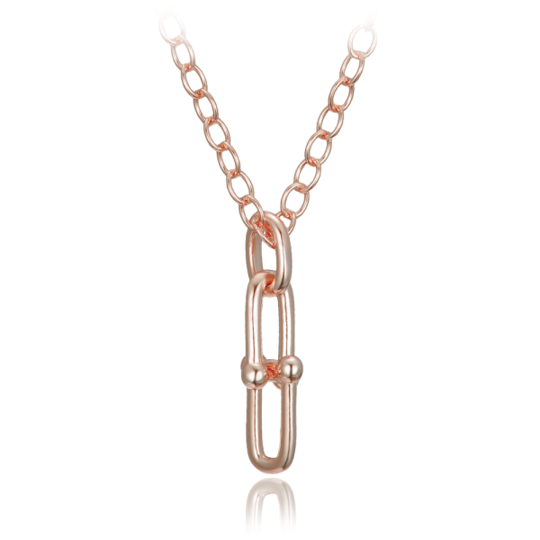 MINET Moderní pozlacený stříbrný náhrdelník JMAS0319RN45