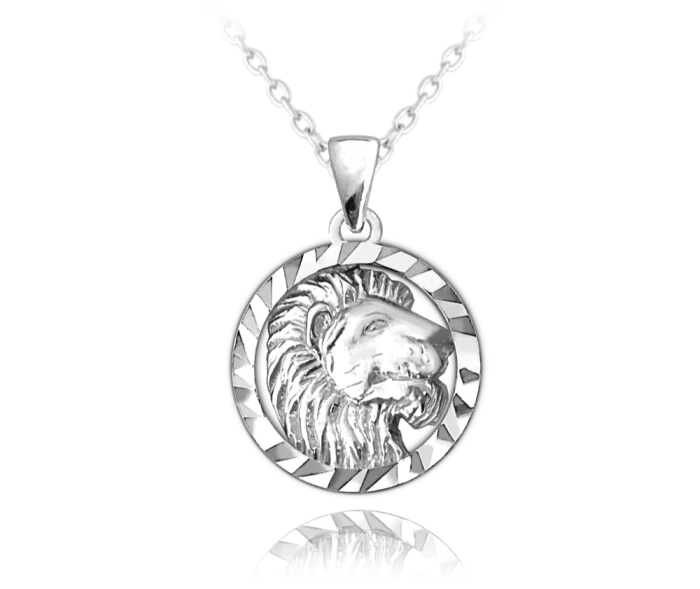 MINET Stříbrný náhrdelník Zodiac znamení LEV JMAS9408SN45