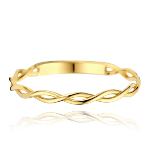 MINET Modern gold intertwined ring Au 585/1000 size 54 - 0.80 JMG0285WGR54