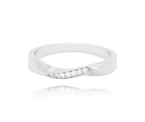 MINET Točený strieborný prsteň s bielym zirkónom veľkosť 53 JMAN0145SR53