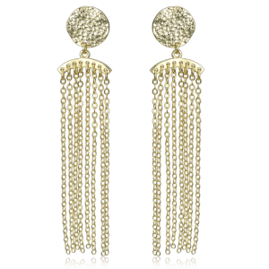 MINET Gold-plated chain silver drop earrings JMAN0675GE00