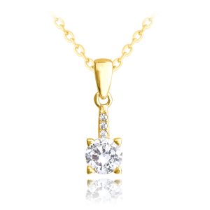 MINET Pozlátený elegantný strieborný náhrdelník s bielym zirkónom JMAS0150GN45