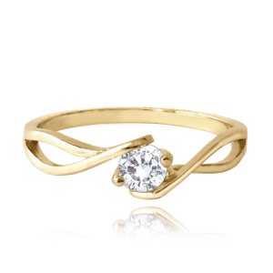 MINET Gold engagement ring with white zircon Au 585/1000 size 54 - 1.80g JMG0208WGR14