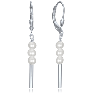 MINET Stříbrné náušnice s přírodními perlami JMAS7059SE00