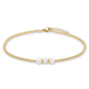 MINET Elegant Gold Bracelet with a Pearl, 585/1000 Gold, 1.85 g
