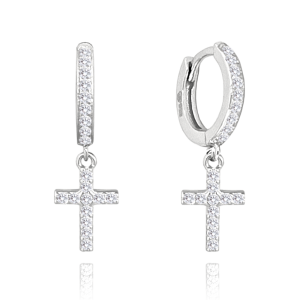 MINET Silver earrings CROSSES with cubic zirconia JMAN0441SE00