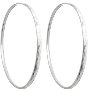 MINET Cut silver earrings CIRCLES 7 cm  JMAN0233SE07