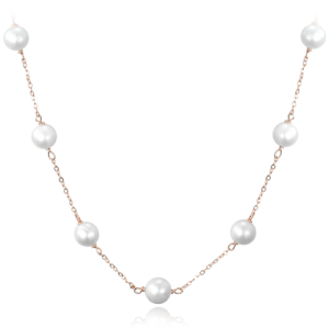 MINET Rose gold necklace with natural pearls JMAS7050RN50